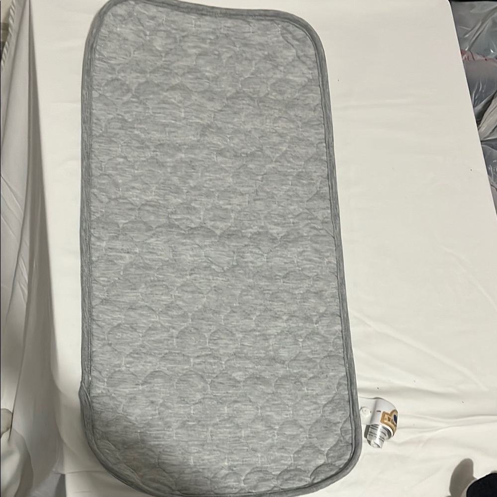 Light Gray Quilted Changing pad cover Cover with Plush Texture